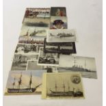 16 military & naval postcards including Pay Day, 1st Grenadier Guards 1906 and the sinking of HMS