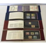 4 albums of Jersey stamp presentation packs inauguration 1969 until 30/5/85 excluding 'To Pay'