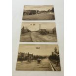 3 WW1 military postcards of Tin Town, Bramshott (2) and Queens Ave Aldershot with aeroplane &