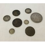 A collection of vintage coins to include a Victorian 1889 crown and a George IV 1826 shilling.