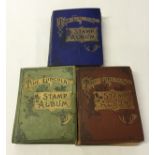 3 Lincoln Stamp Albums Red, Green, & Blue containing GB and World stamps Victoria onwards.