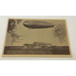 Postcard - 1st flight of Airship Graf Zeppelin to South America.