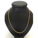 Hallmarked 9ct gold 28" rope chain. Weight approx 6.3g.