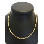 9ct gold rope chain, 20 inches, approx 4.7g.