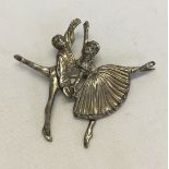 HM Silver ballet dancers brooch 6 x 5.5cm Birmingham 1948 approx 13.4g.