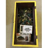 A large box of plastic toy soldiers (some in old plastic kit boxes).