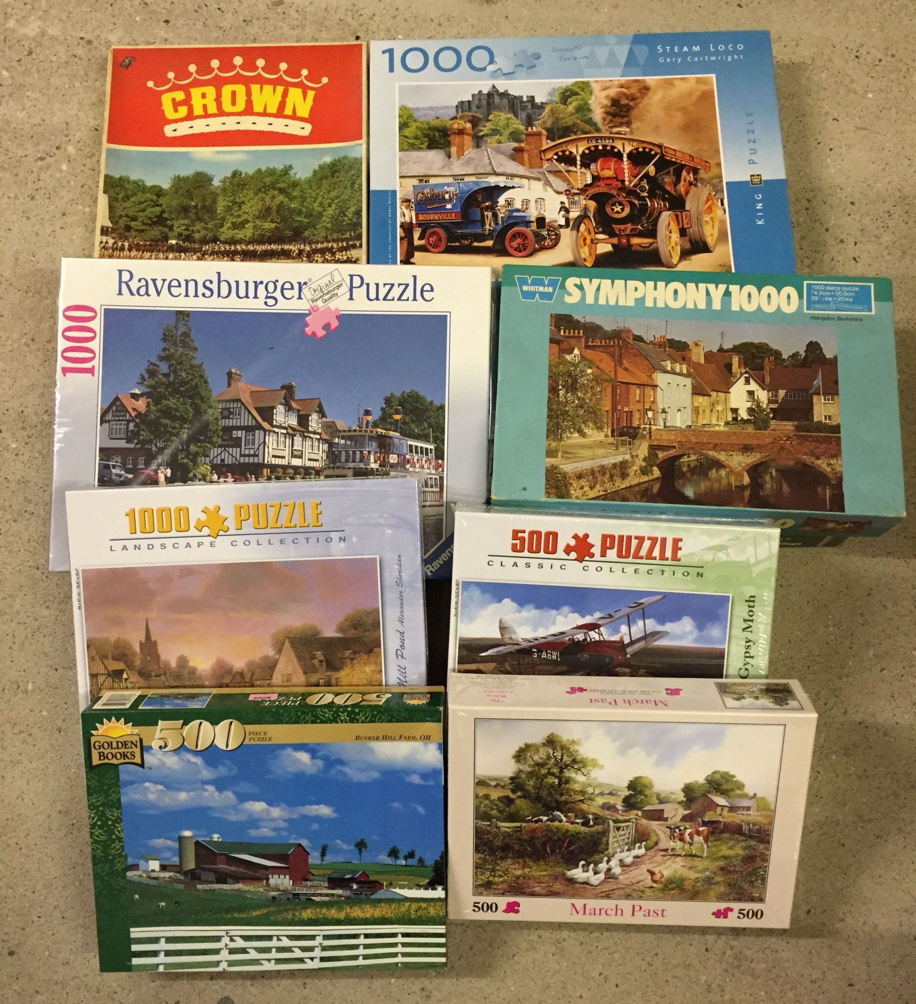 9 jigsaw puzzles, 4 new in cellophane.