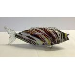 A Murano coloured glass fish.