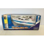 A boxed Nikko radio controlled Flying Marlin speedboat.