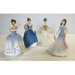 A set of 4 Royal Doulton lady figures to include - Wedding Morn, Helen, Shiela and Isabel.