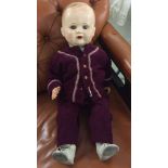 Large antique German boy doll 24" tall, composition body. Head marked Germany 267K/9, possibly by