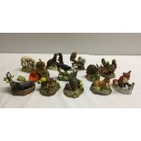 Complete set of 12 'The Country year' sculptures by peter Barret. Issued by Franklin Mint.