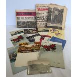 A collection of cruise memorabilia from a Queen Mary transatlantic cruise 1952 to include menus,