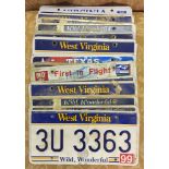 18 American state number plates.
