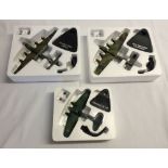 3 boxed Atlas Editions military planes: 1) Dambusters Avro Lancaster, 2) Handley Page Halifax & 3)