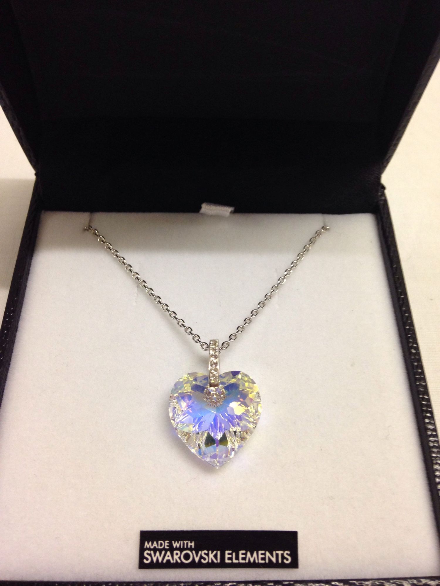 Warren James pendant necklace made with Swarovski elements, as new in original box with label.