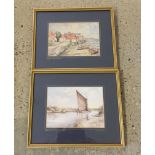 A pair of framed & glazed Jason Partner prints of Norfolk scenes. Visible print size approx 20cm x