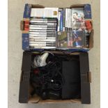 An unboxed PS2 slim console together with controller, 2 memory cards, Eye Toy camera, Set of 4 Buzz!