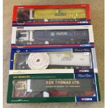 4 boxed Corgi company lorries to include Norfolkline and Ken Thomas.