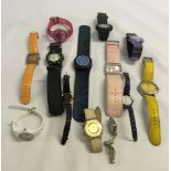 A collection of modern watches.