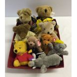 A collection of small teddy bears.