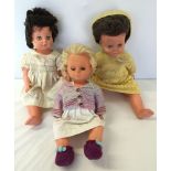 3 large vintage hard plastic/vinyl dolls to include 'Roddy'. 2 approx 24" and the other approx 20".
