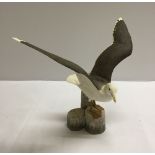 Bird figurine 'The Great Black Gull' by Scott Woolever. Issued by Franklin Mint Porcelain with