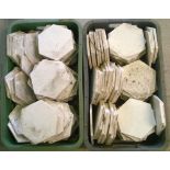 2 boxes of vintage white hexagonal tiles by Minton Holkins & Co. (approx 120).