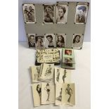 A collection of c1950-60s film star and glamour models postcards & scrapbook.