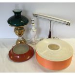 A collection of retro and vintage lamps and light fittings.