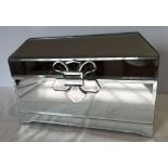 A mirrored casket shaped jewellery box (approx 38cm wide x 25cm high).