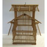 Bamboo & cane ornamental bird cage.
