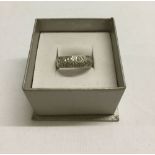 Hallmarked silver wedding band Size L. Weight approx 2.9g.