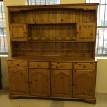 A large solid pine dresser made by Westminister 177cm wide x 189cm tall (5' 9½" x 6' 2½")