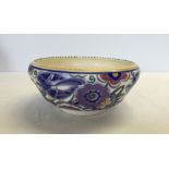 A Polle Pottery bowl 21cm diameter, signed on base P.B.