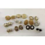 A collection of good quality costume jewellery earrings boths for pierced ears and clips-ons.