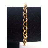 Hallmarked 9ct gold, large link belcher chain bracelet. Approx length 19cm, weight approx 3.8g