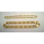 2 x 9ct gold bracelets, 5.7g total weight