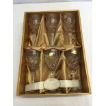 A boxed set of 6 Cristal D'arques French Crystal wine glasses