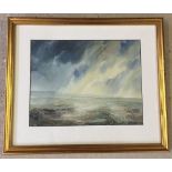 A framed and glazed watercolour of Yorkshire Moors by Granville D Clarke. 38cm x 29cm
