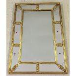 A rectangular gilt framed mirror size 56 x 81cm