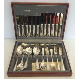 A boxed canteen of silver plated cutlery by Cooper Ludlam. 6 place settings, 44 pieces