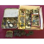 A quantity of mixed costume jewellery, cufflinks buttons and misc odds.