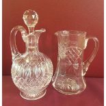 A lead crystal jug and decanter