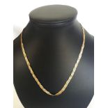 A tri-colour 9ct gold plaited (not plated) necklace approx 18" long. Weight approx 6.3g.