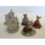 5 small Enchantica figures, to include 3 small dragons. Largest piece approx 9cm tall.