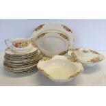 A quantity of Alfred Meakin " Trio " dinner ware comprising- 2 serving plate, 2 tureen 1 with lid,
