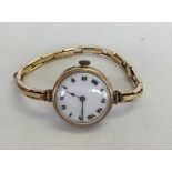 A ladies 9ct Gold watch by Breguet, hallmarked Glasgow 1923.