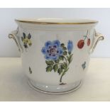 Herend Hungary Rotheschild cachepot decorated with flowers and fruit, Approx 16 cm high