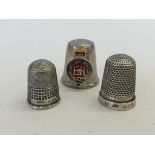 2 antique silver thimbles, one hallmarked Charles Horner, Chester 1915, the other Henry Cooper &
